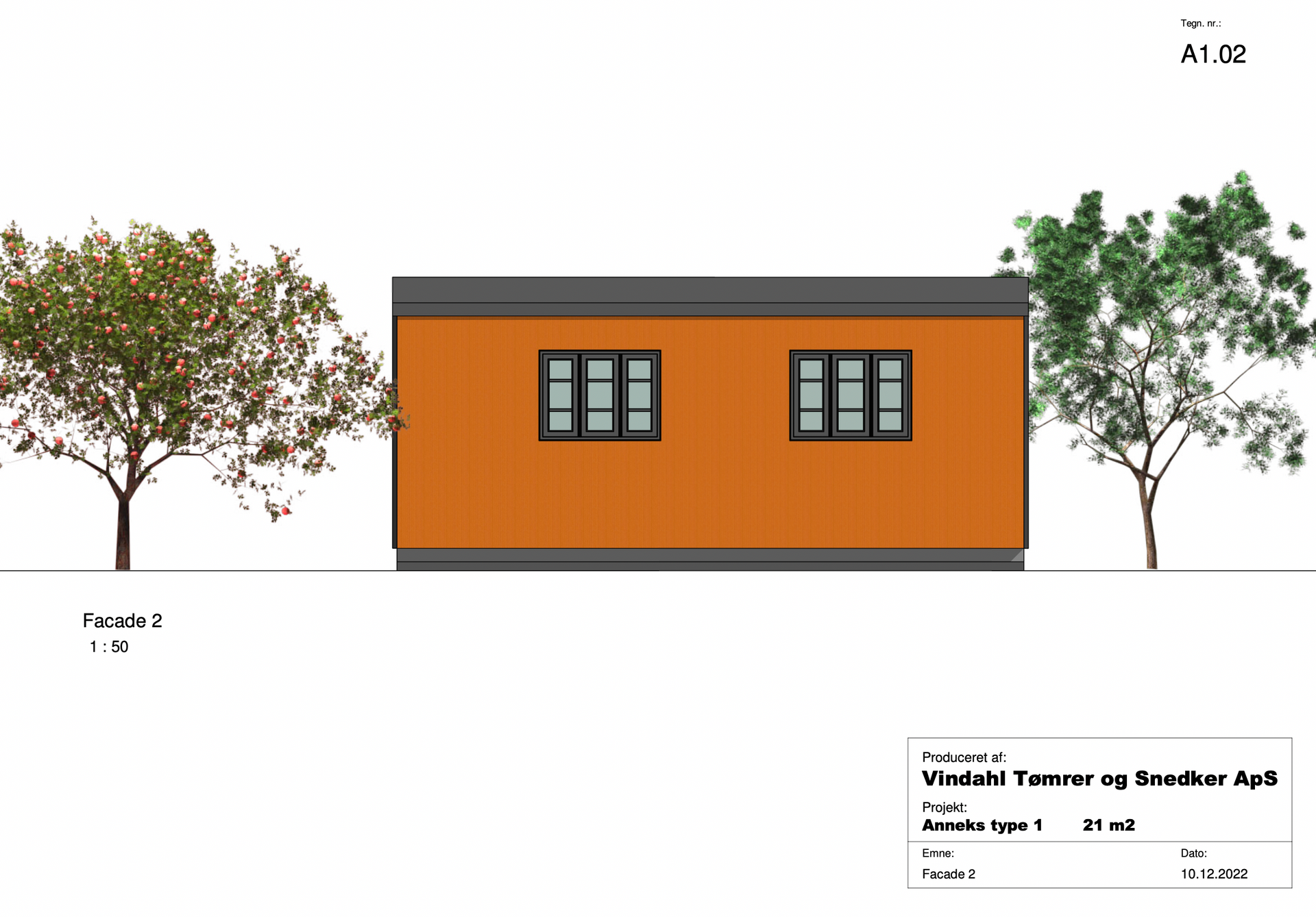 plantegning af Den skrå