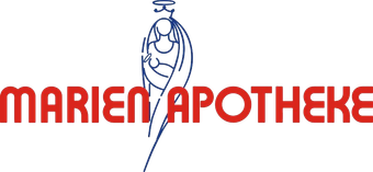 Das Logo der Marien-Apotheke zeigt eine Frau, die ein Baby hält.