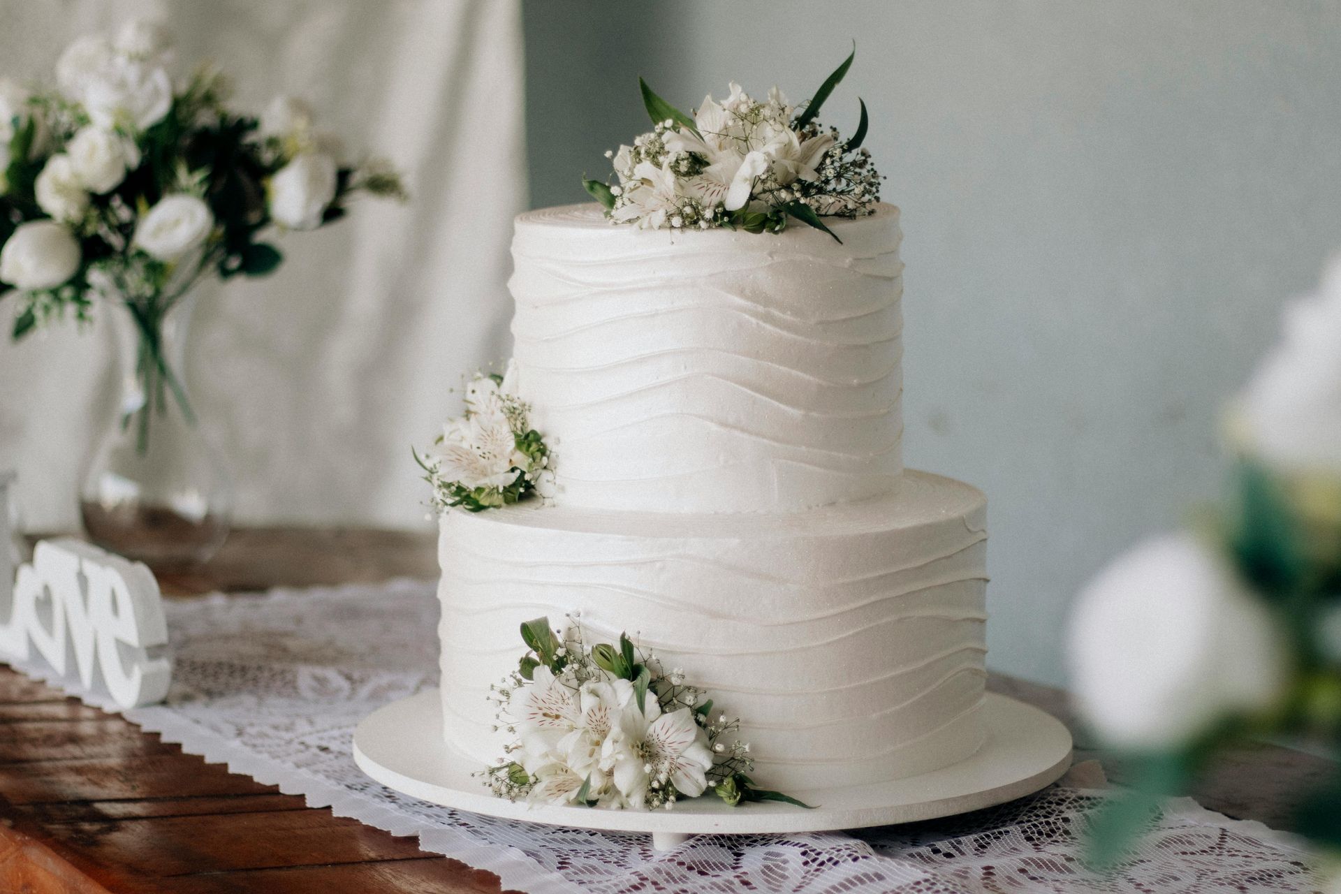 simple white wedding cake