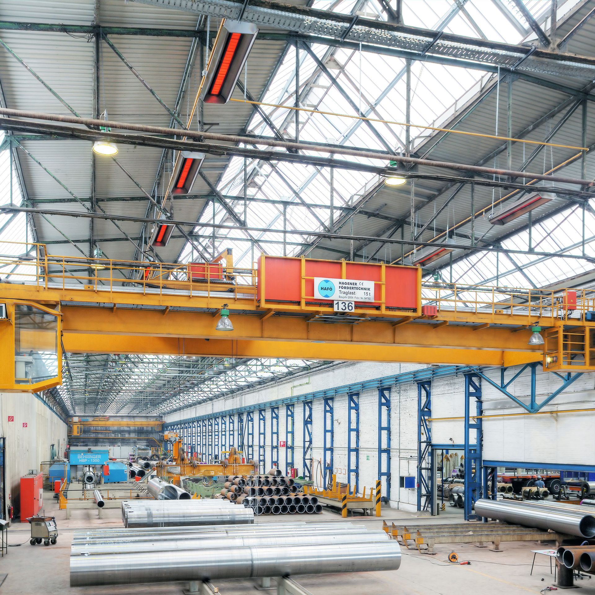 radiant heaters in a warehouse