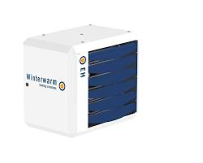 A white box with a blue door on a white background.