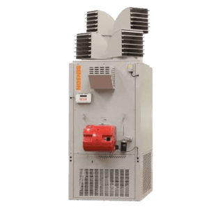 Natural Draught Workshop Heater- flue pipe connects to the warm air heater at the rear of the unit