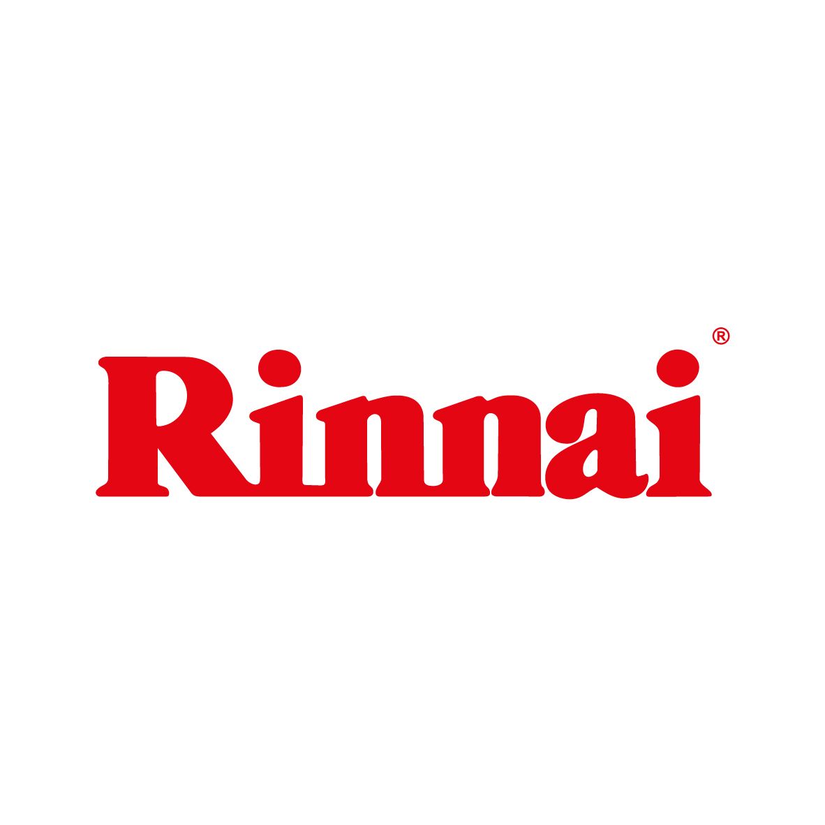 Red Rinnai logo on a white background