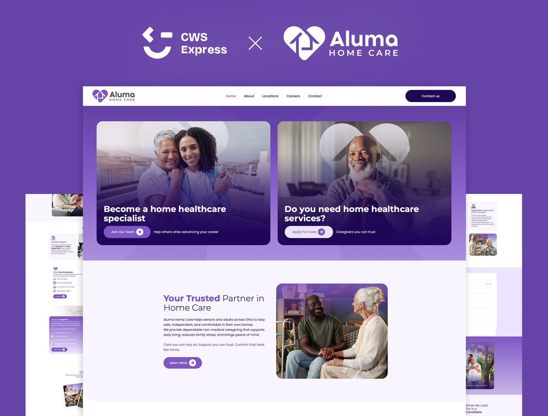 Aluma Home Care Mock Up Website
