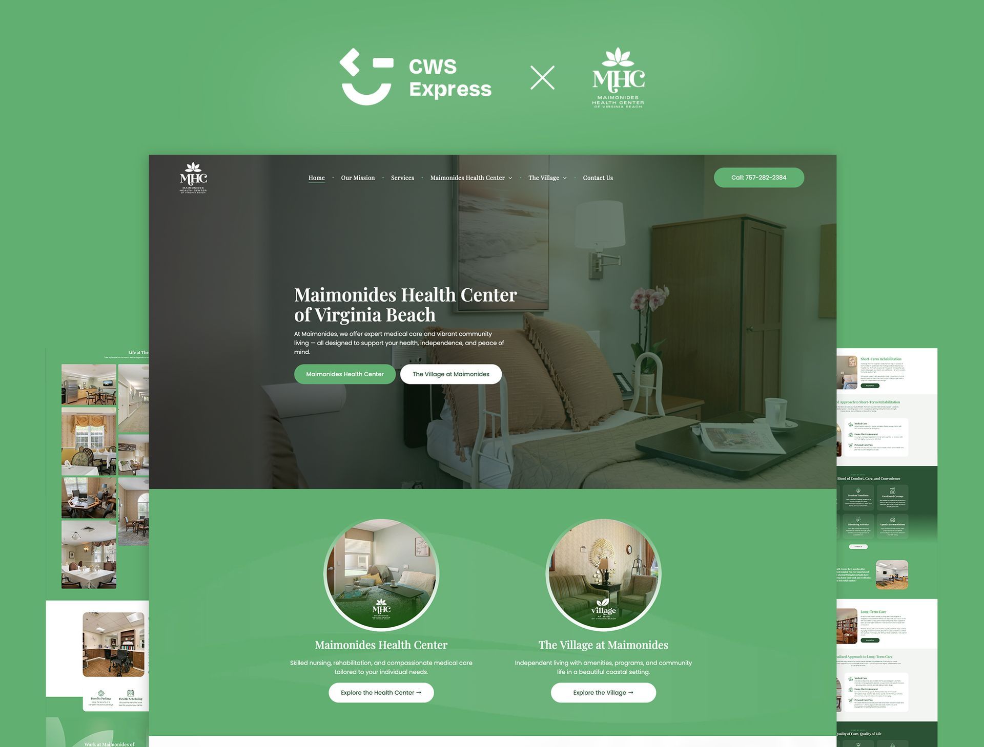 Maimonides Health Center of Virginia Beach Mock Up Website
