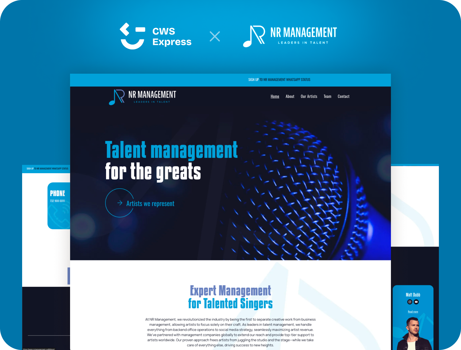 NR Management  project mockup