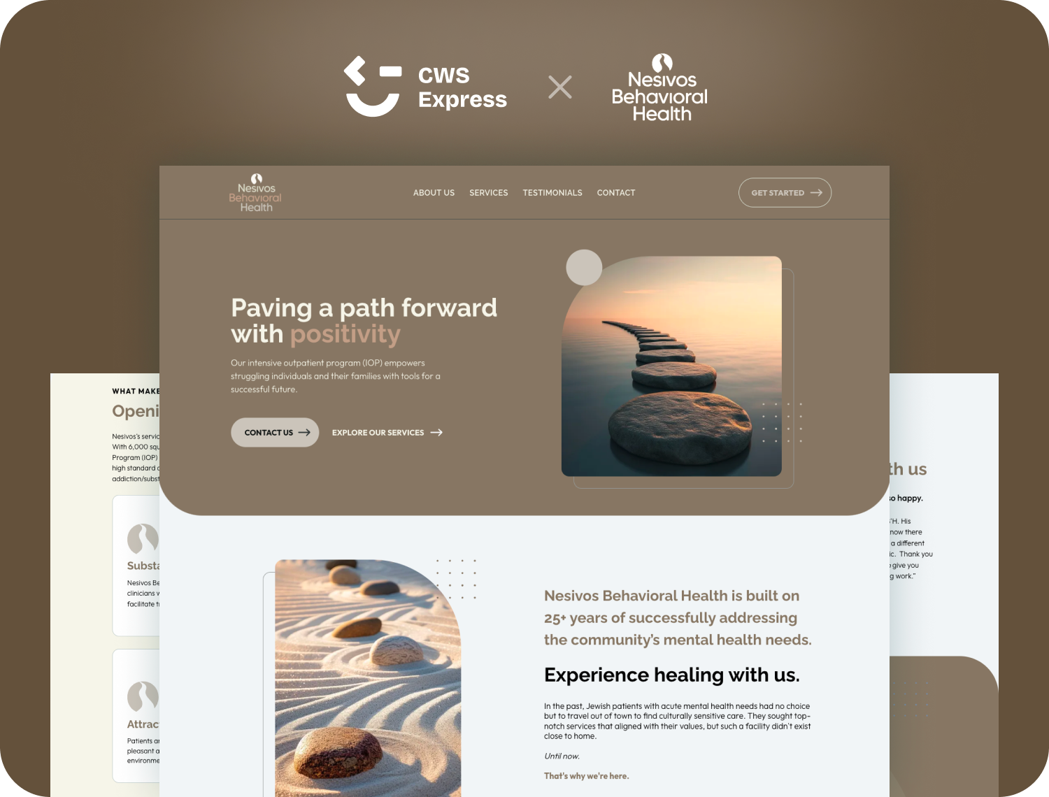 Nesivos Behavioral Health  project mockup