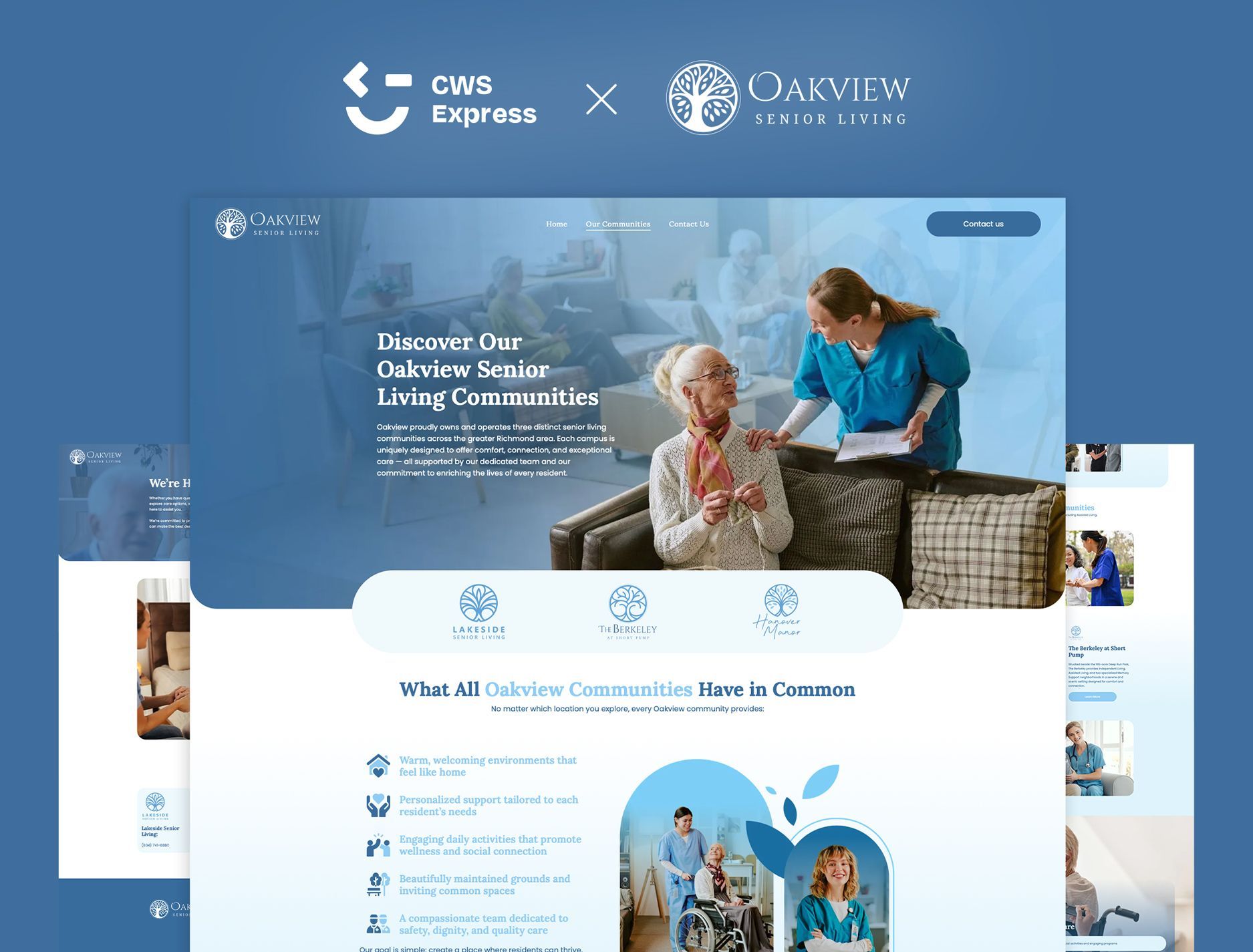 Oakview Senior Living Mock Up Website
