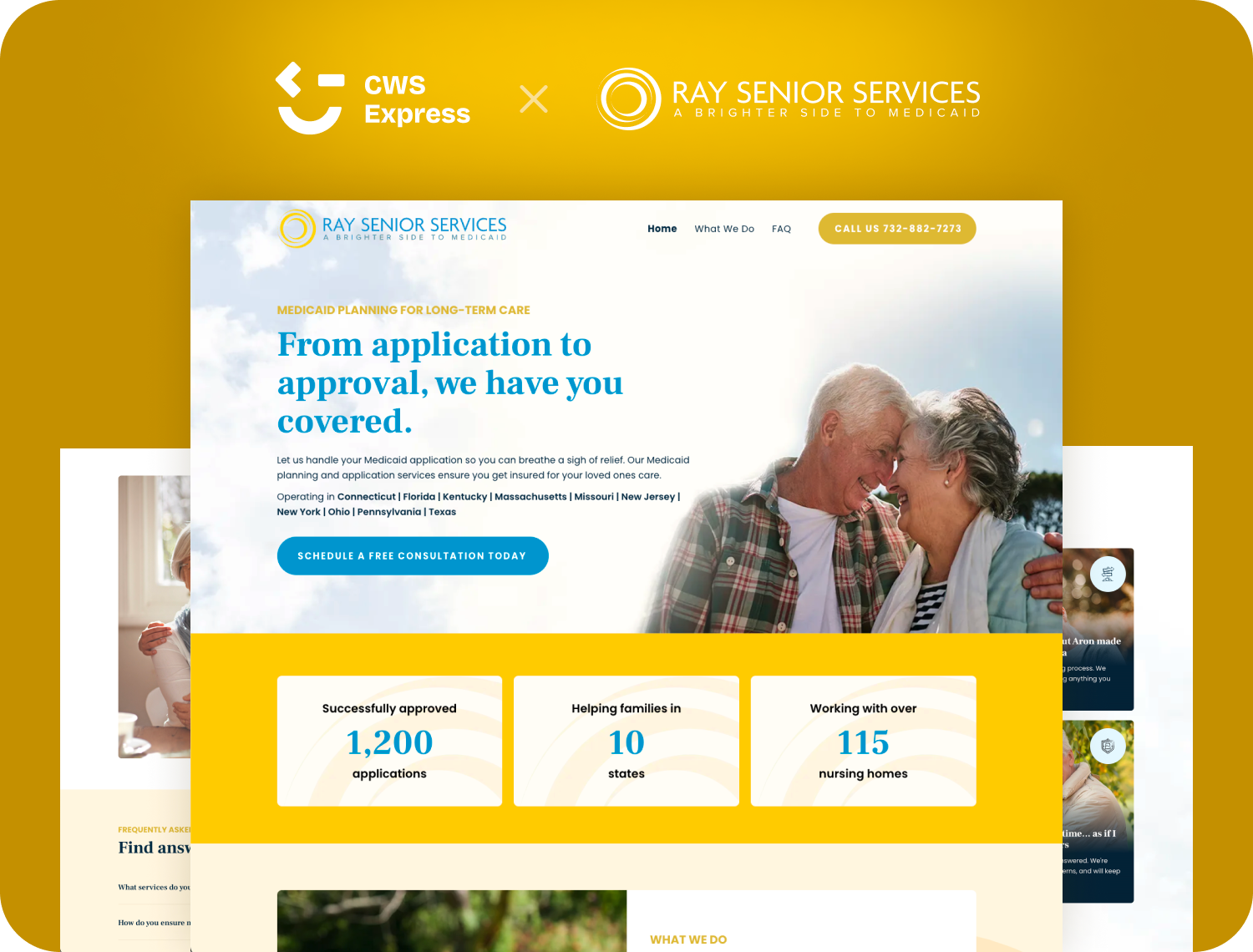 Ray Senior Services project mockup