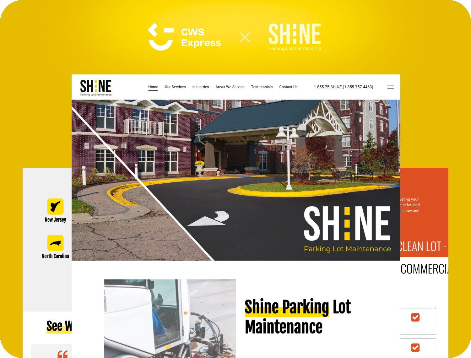 Shine Parking Lot Maintenance  project mockup