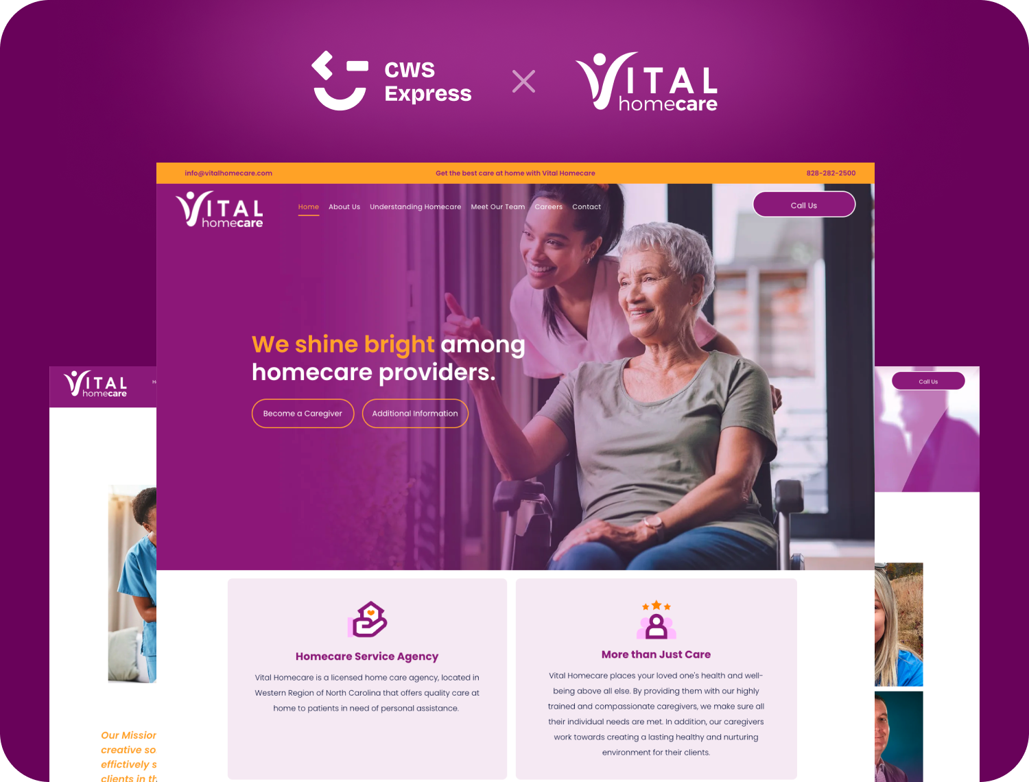 Vital Homecare  project mockup