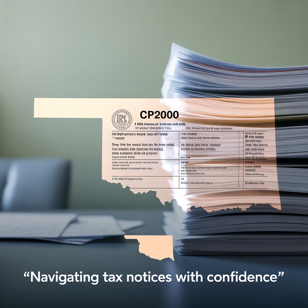 A stack of tax notices with the words
