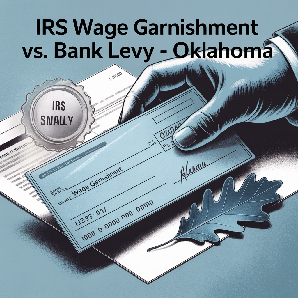 An advertisement for irs wage garnishment in oklahoma