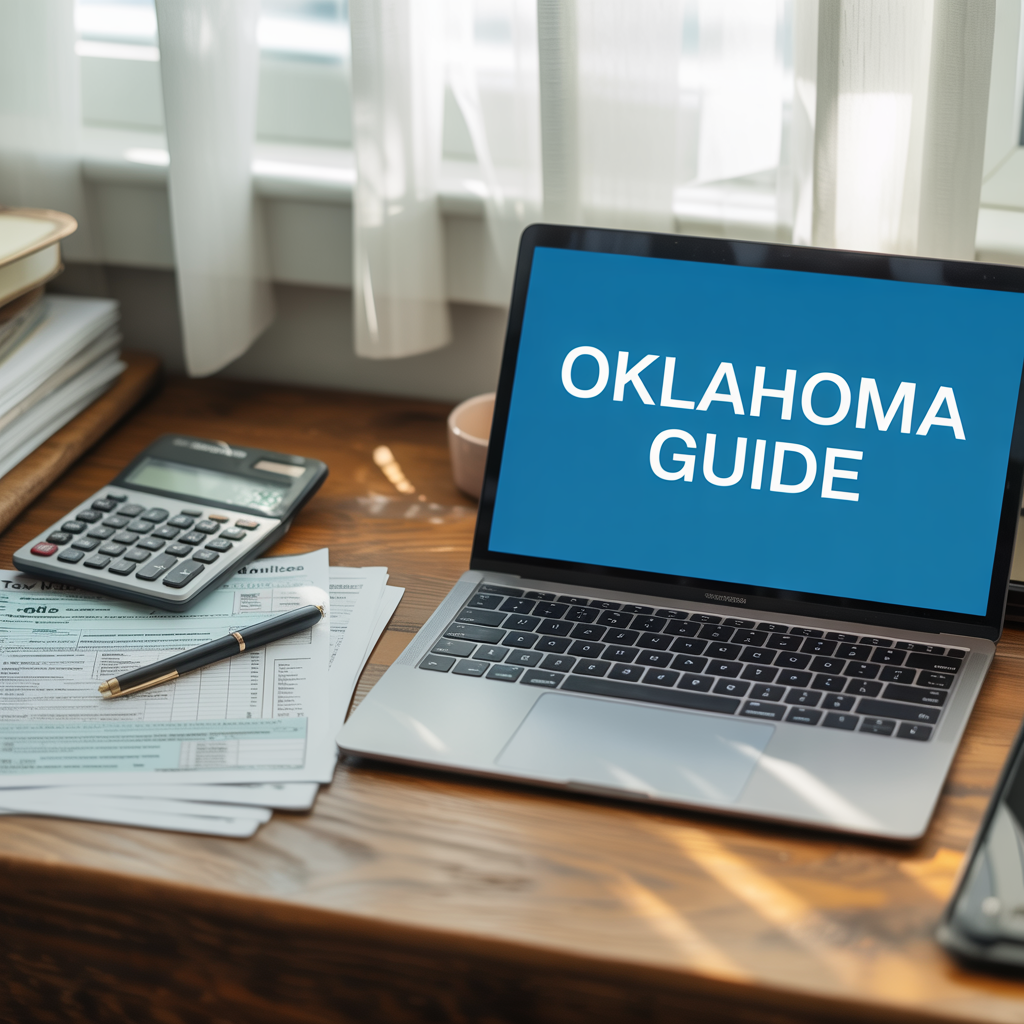 A laptop is open to an oklahoma guide page