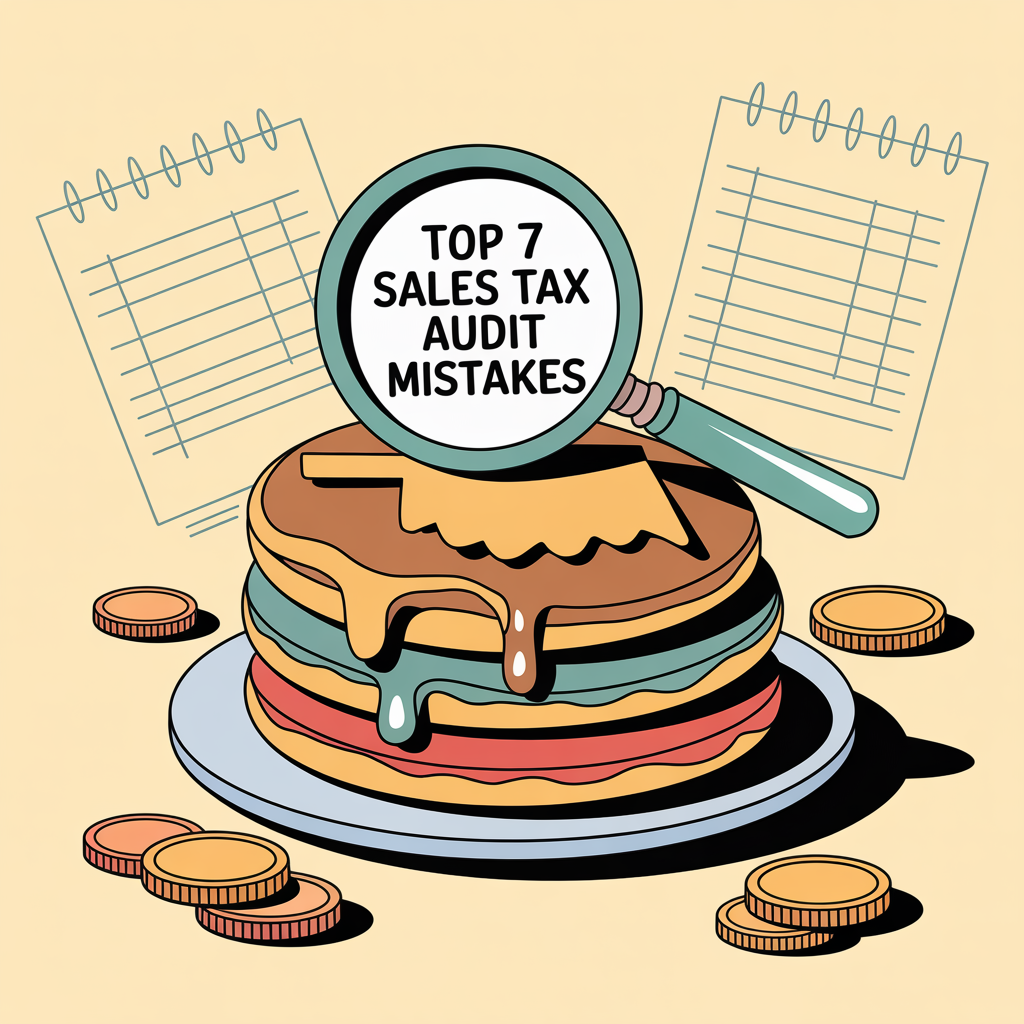 A stack of pancakes with a magnifying glass on top of them.