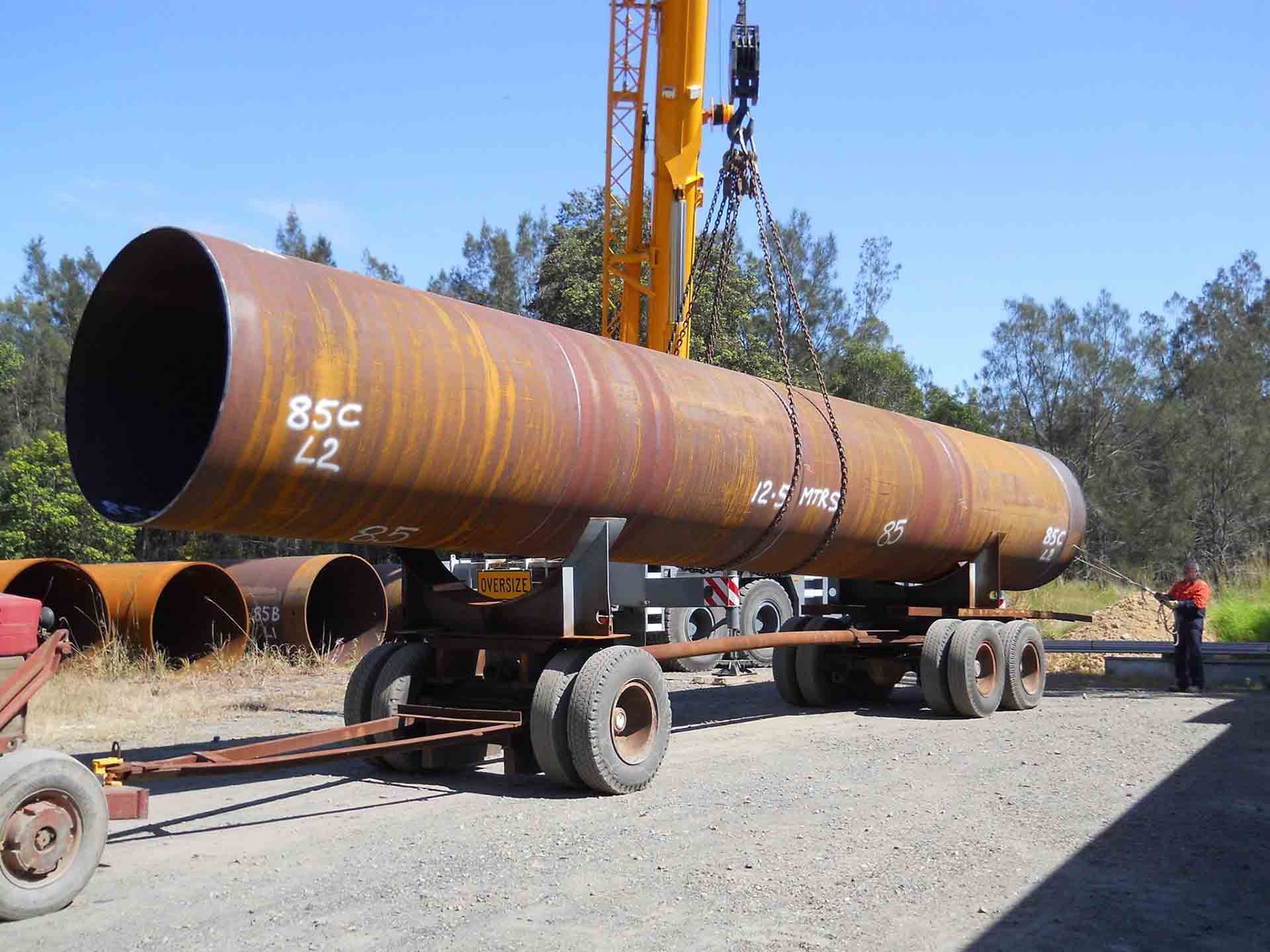A Large Pipe With The Number 85c On It — North Coast Cranes In Armidale, NSW