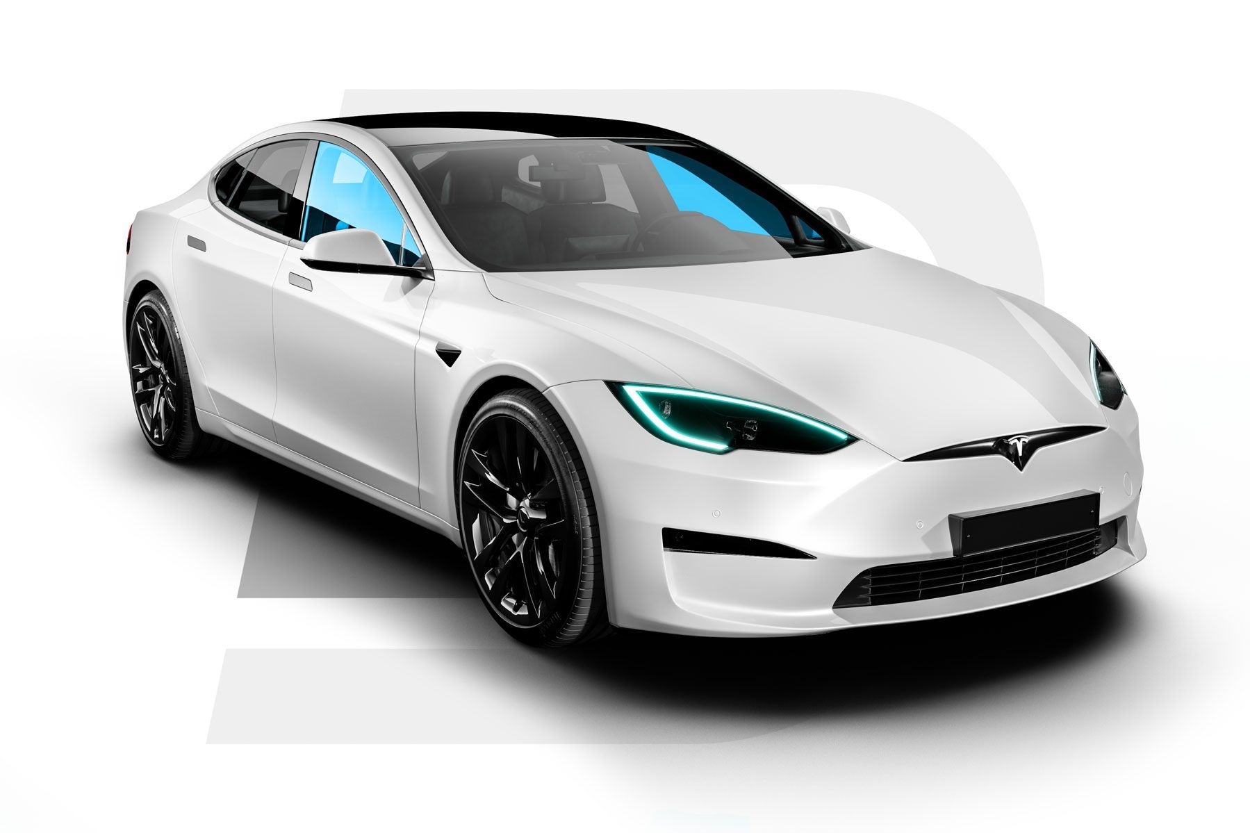 tesla front two windows