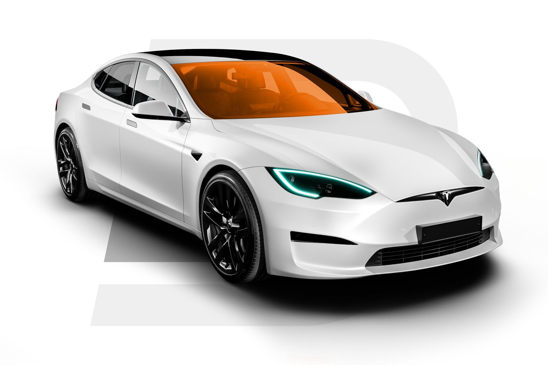 tesla full windshield