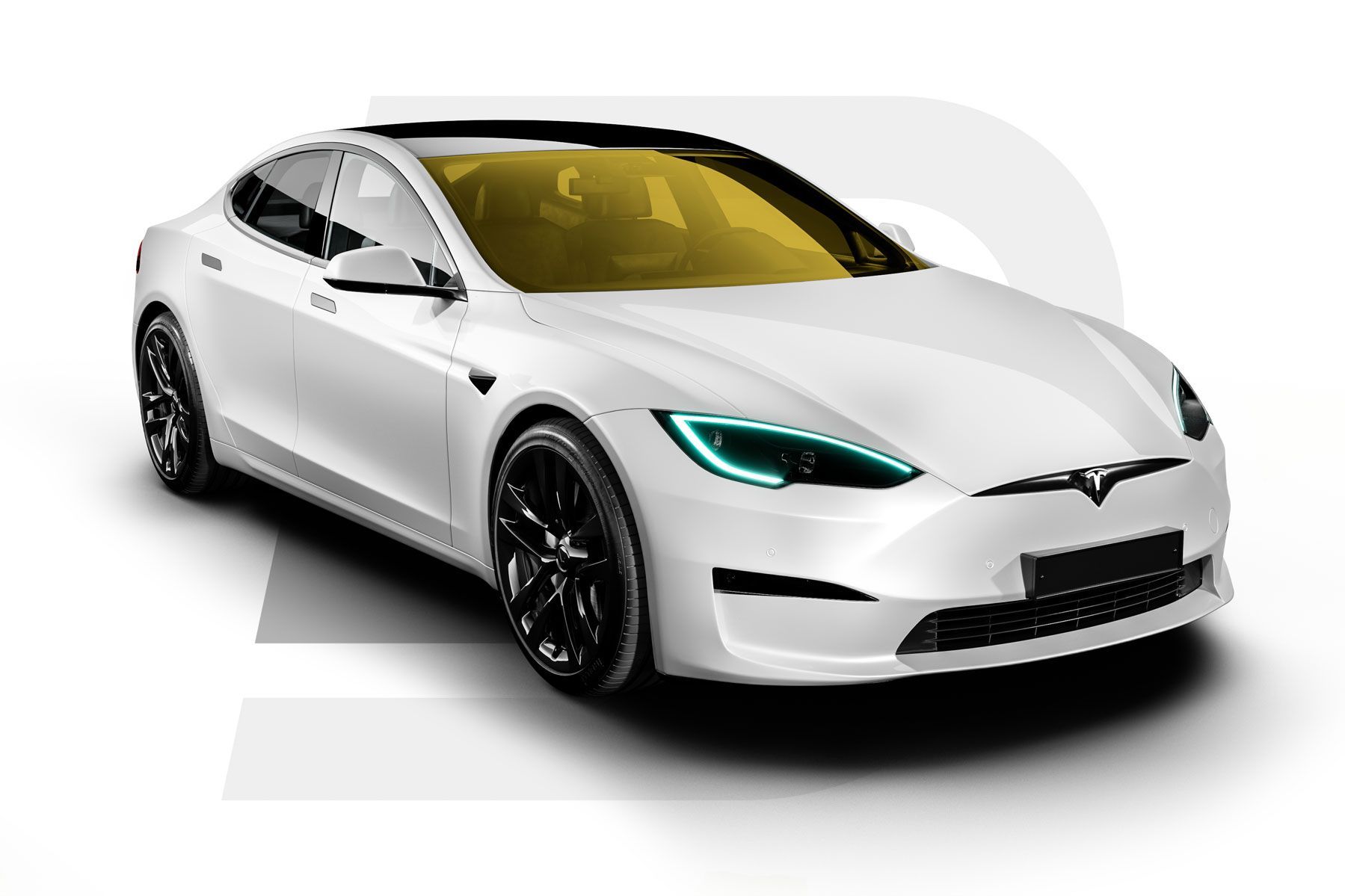 tesla full windshield