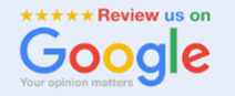 Google review request with five gold stars and