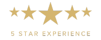 Five gold stars above
