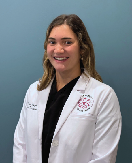 Headshot of Eliza Douglas, FNP in white doctor's coat