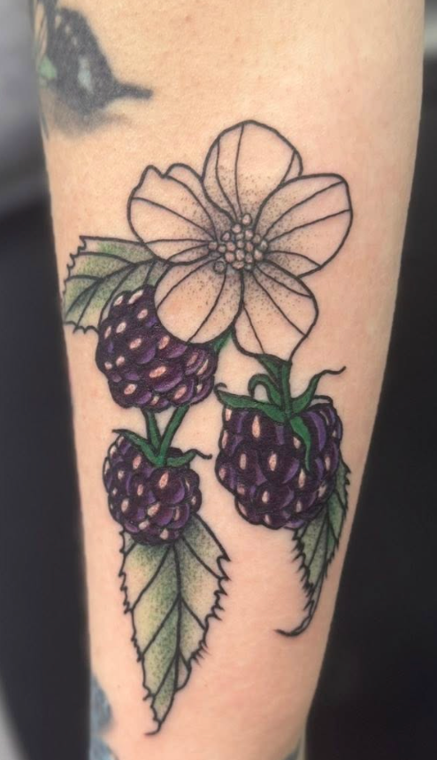 flower tattoo | blackberry tattoo | tattoos by rachel | body art by rachel | portland, OR | Wilsonville, OR