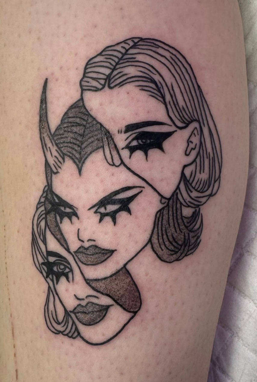 devil girl tattoo | tattoos by rachel | body art by rachel | portland, OR | Wilsonville, OR
