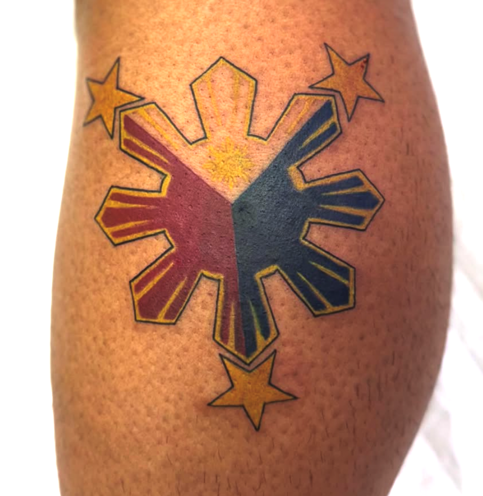 Filipino Flag Tattoo | Tattoo on Brown Skin | tattoos by rachel | body art by rachel | portland, OR 