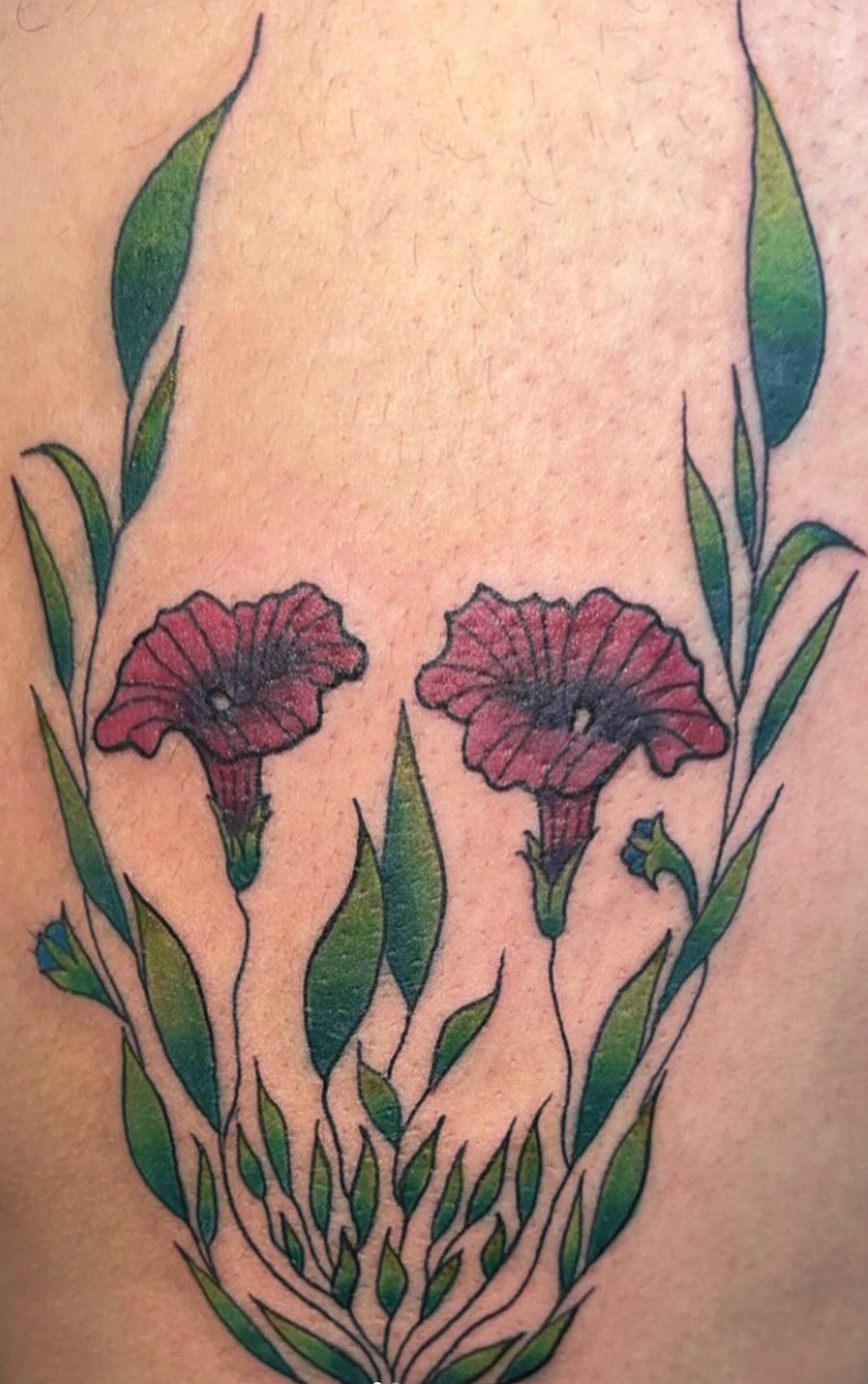 skull and plant tattoo | tattoos by rachel | body art by rachel | portland, OR | Wilsonville, OR