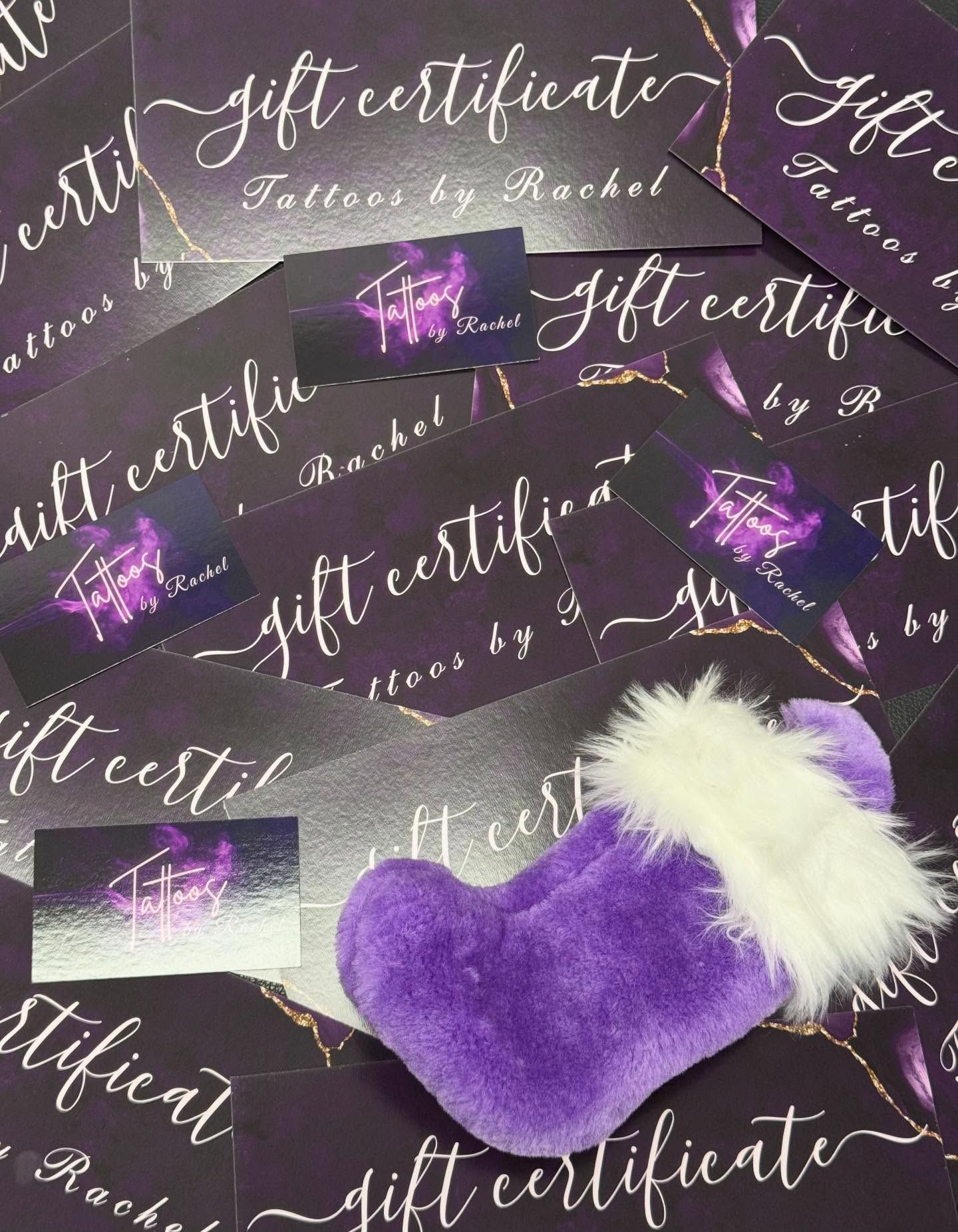 gift certificate | tattoos by rachel | body art by rachel | portland, OR | Wilsonville, OR