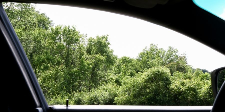 A non tinted car window.