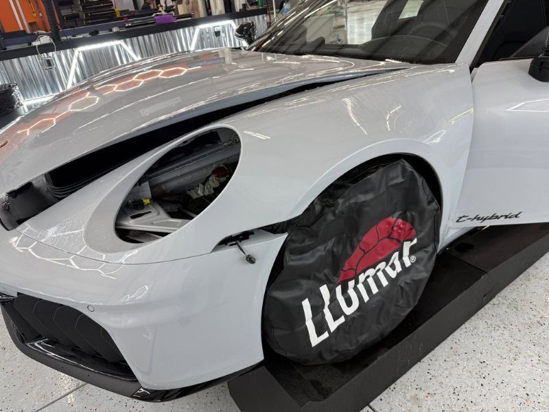 LLumar PPF installation process on Porsche