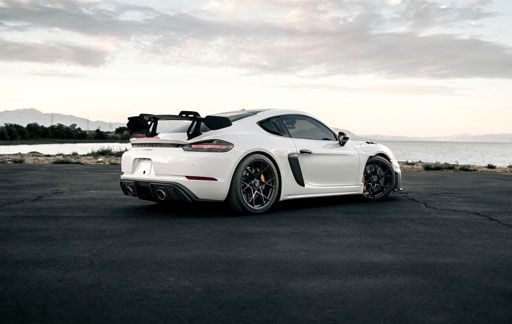 White Porsche protected with LLumar Valor paint protection film... glossy self-healing film