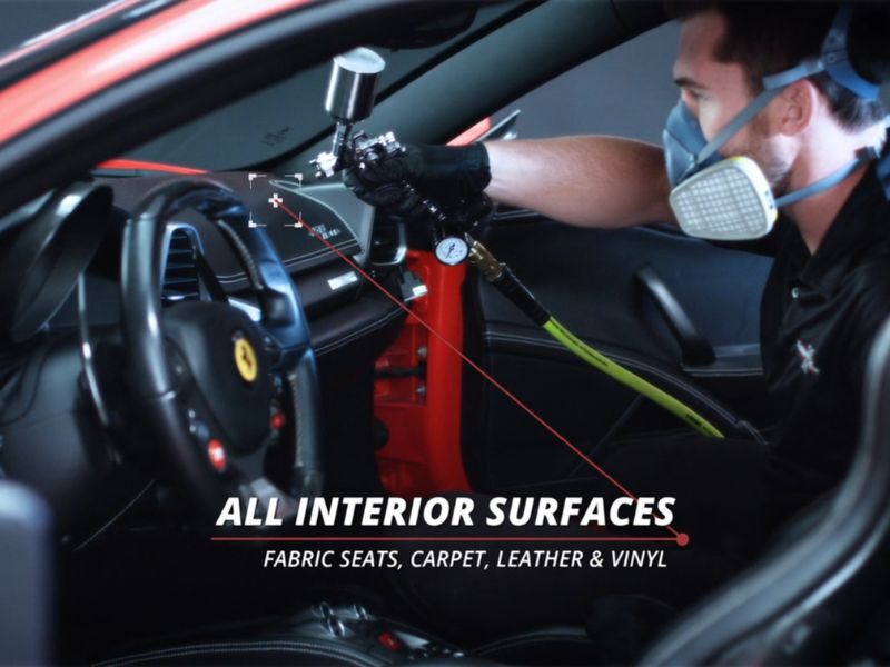 System X Interior ceramic coating installer.