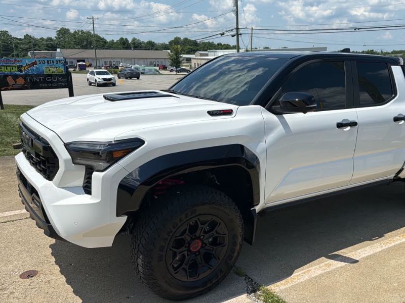 Tacoma installed with LLumar Platinum PPF 18 inch full hood, partial fender and full bumper