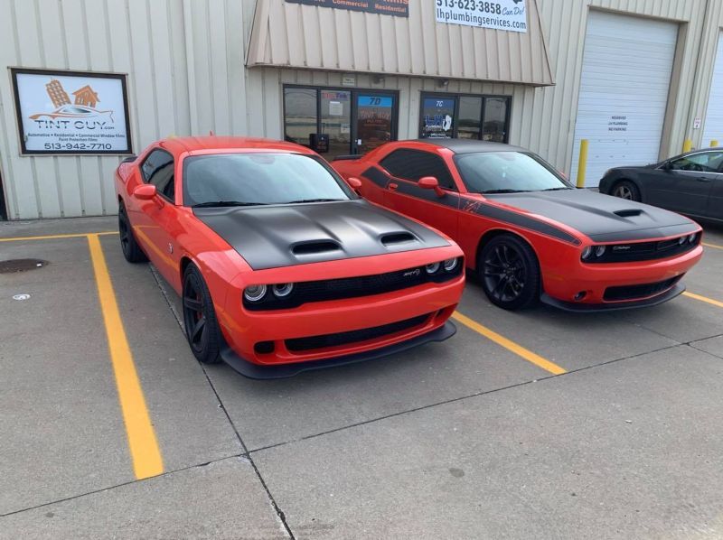 Two Dodge Challenger Windows Tinted
