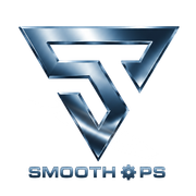 Blue metallic geometric logo with the text “SMOOTH OPS” below it.