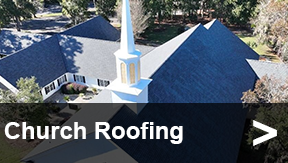 Roofing Shingles — Residential Roof in Savannah, GA Multi-family buildings with roofs being replaced, blue tarp, sunny day.