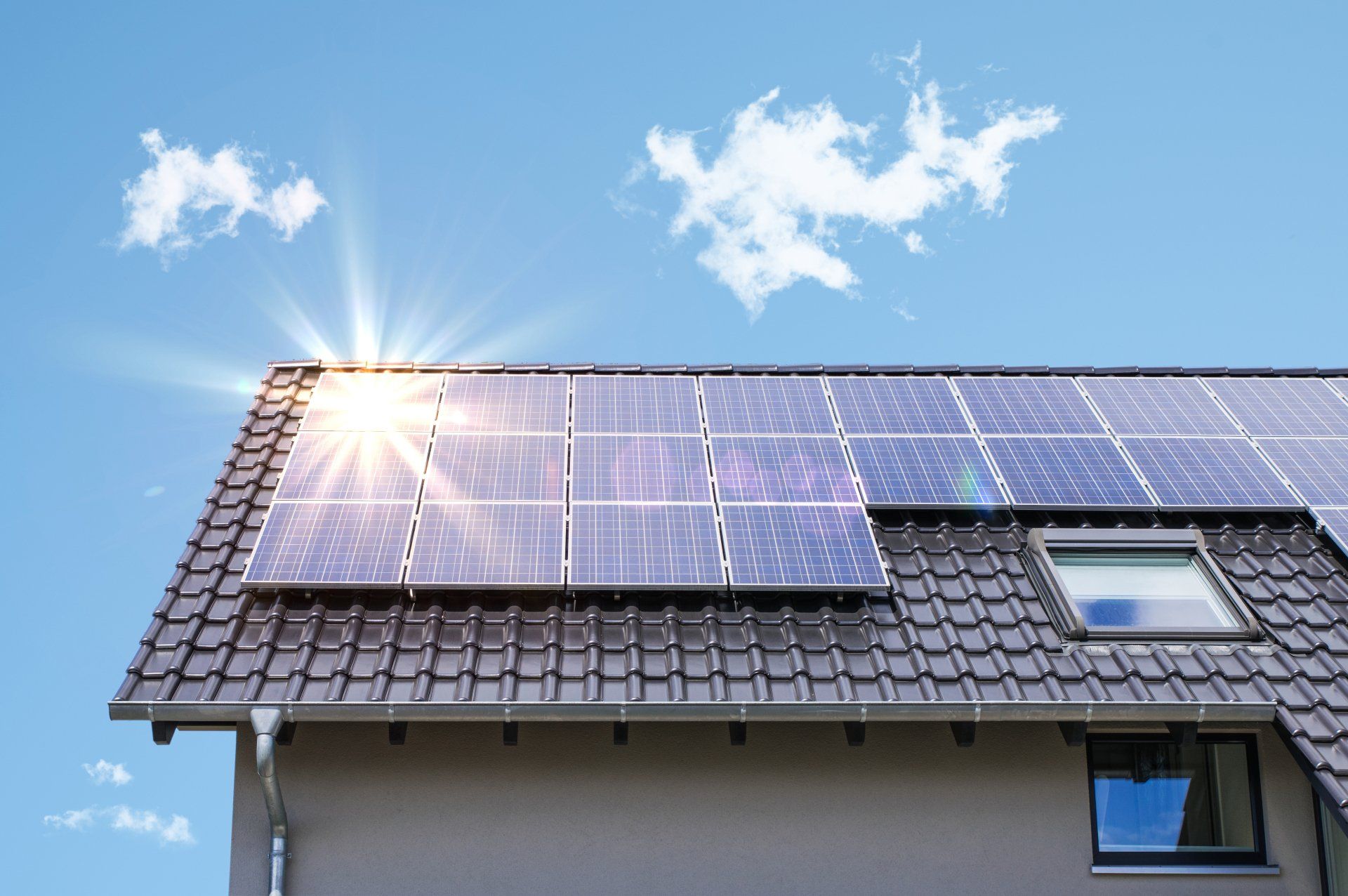 Solar Panels At The Top Of The Family House — Mission Solar And Electrical In Mission Beach, QLD