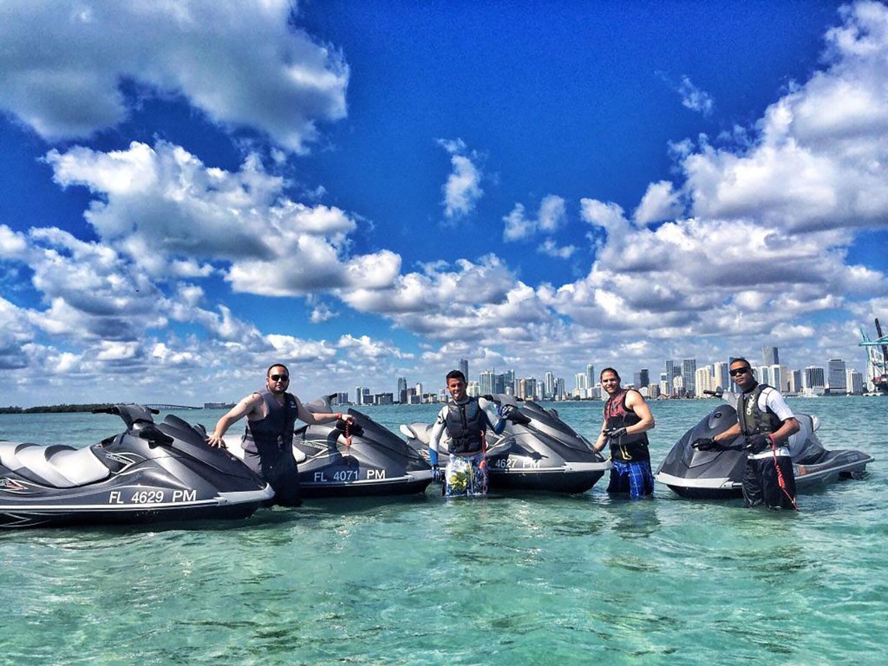 jet ski Miami ride with friends in Biscayne Bay