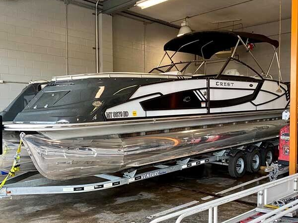 Detailing a pontoon boat