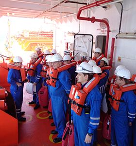 Photo of a crew team on a tanker 