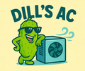 Dill's AC logo with orange sun, blue snowflake, and blue text