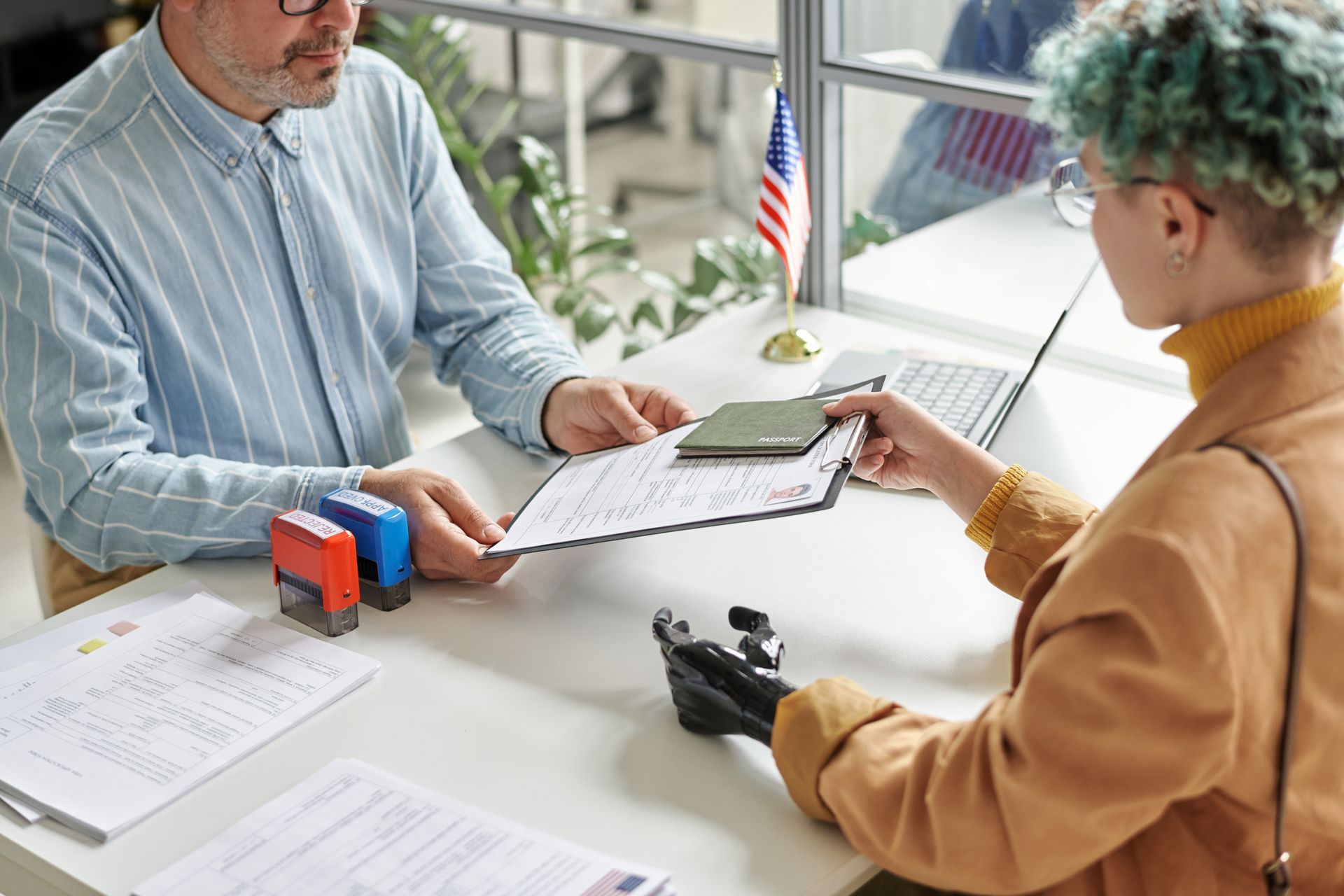 transaction between two people in migration