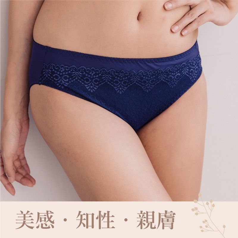 藝術風雙層親膚蕾絲包臀內褲 (台灣製) 【小百合美學】U88937
