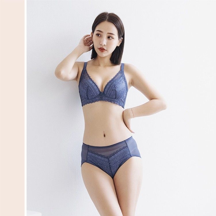 薄霧網紗蕾絲拼接透氣低腰三角內褲 (台灣製) 【小百合美學】U82100