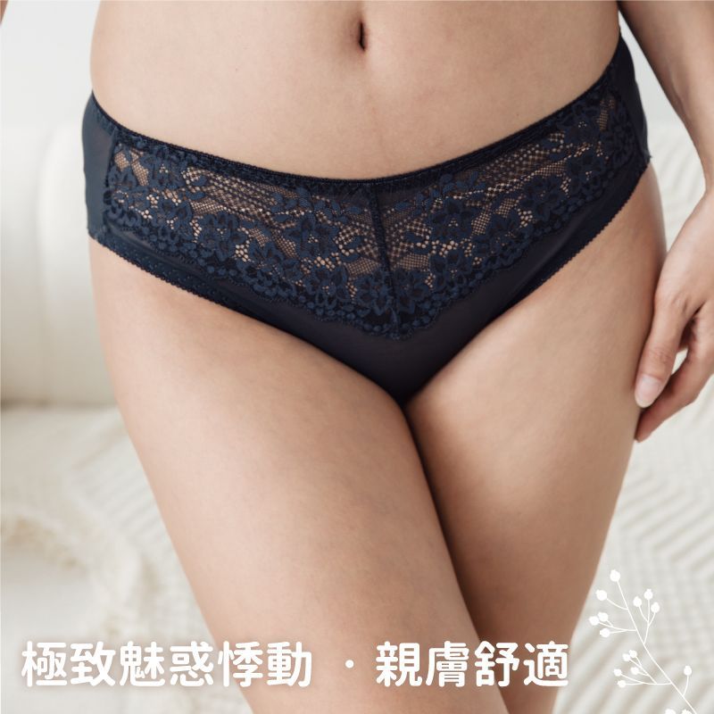 魅惑低腰蕾絲網紗包臀內褲 (台灣製) 【小百合】U2208