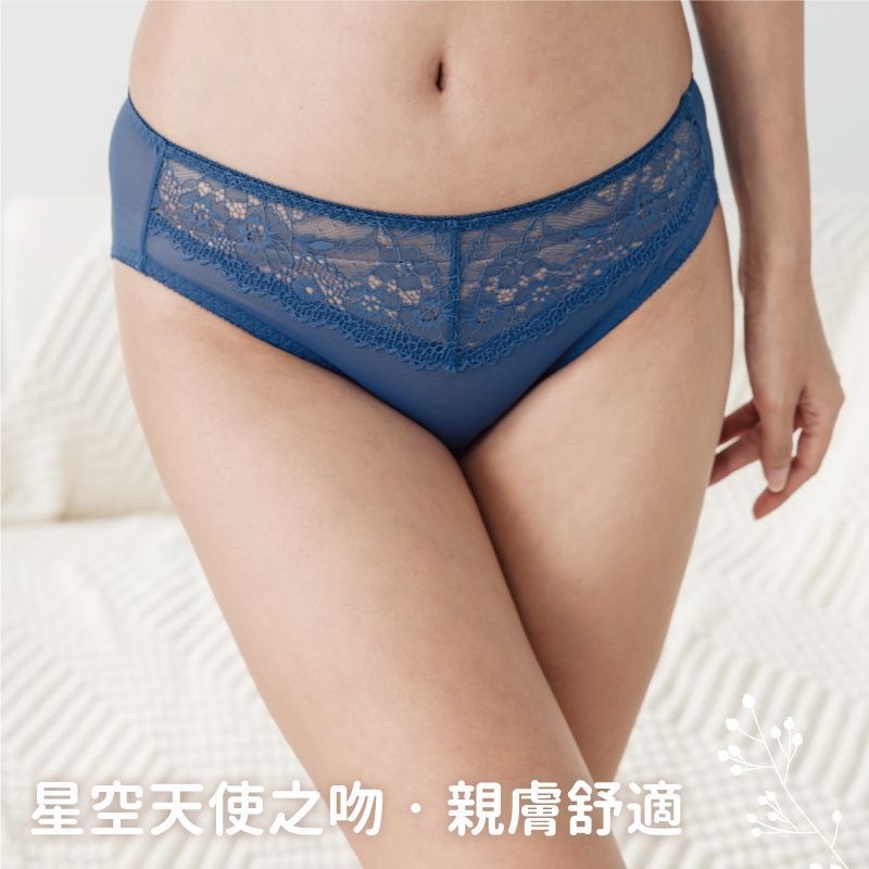 全件透氣星空低腰蕾絲網紗三角內褲 (台灣製) 【小百合】U82209