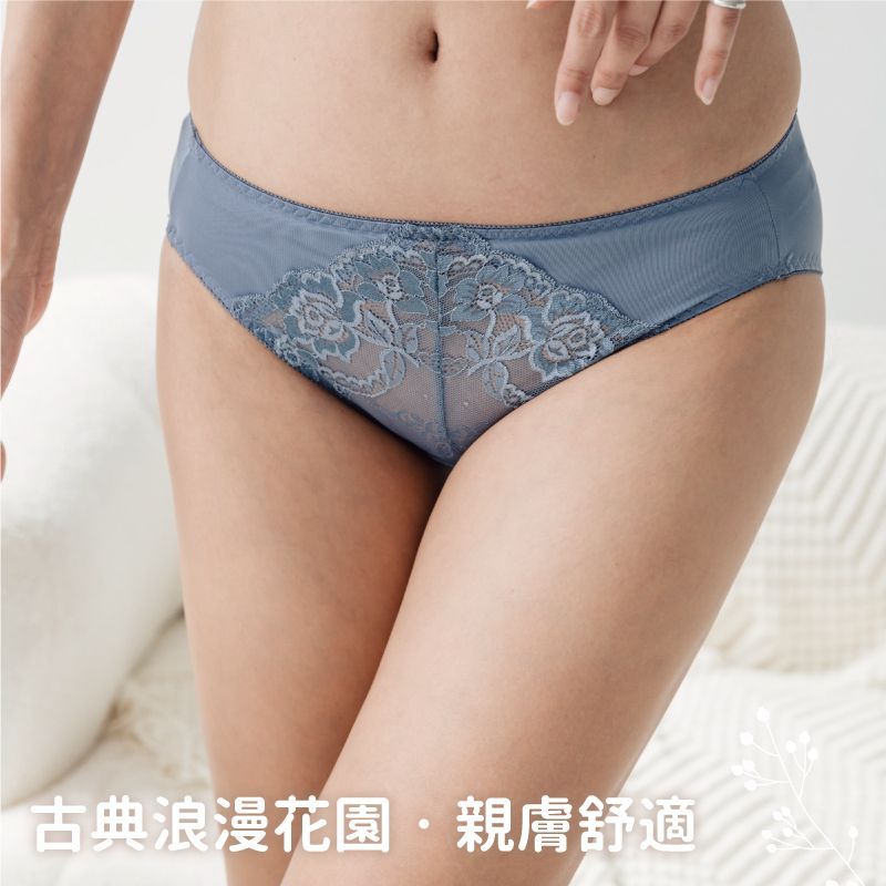 貼身日記前蕾絲舒適內褲｜M-L中低腰 萊卡棉親膚 (透氣不勒臀/MIT) 【小百合美學】U85857